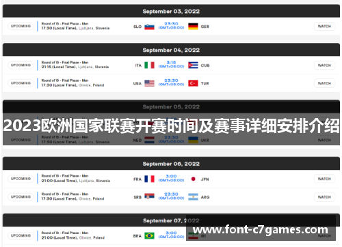 2023欧洲国家联赛开赛时间及赛事详细安排介绍